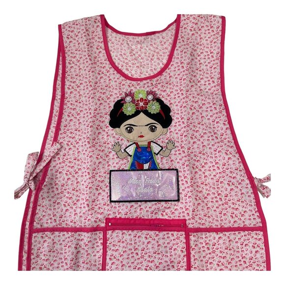 Craft Apron Mexican Artisan Little Frida Embroidered -One Size-zippered pocket - Picture 2 of 7